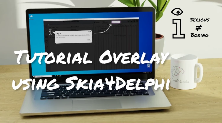 Poster image with the text 'Tutorial Overlay using Skia4Delphi' 